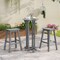 29 Inch HDPE Patio Bar Stool Set of 2, Armless Saddle Design, Weather-Resistant, Outdoor Seating
